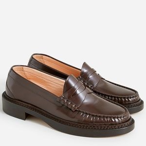 Brown leather penny loafers- like new!
